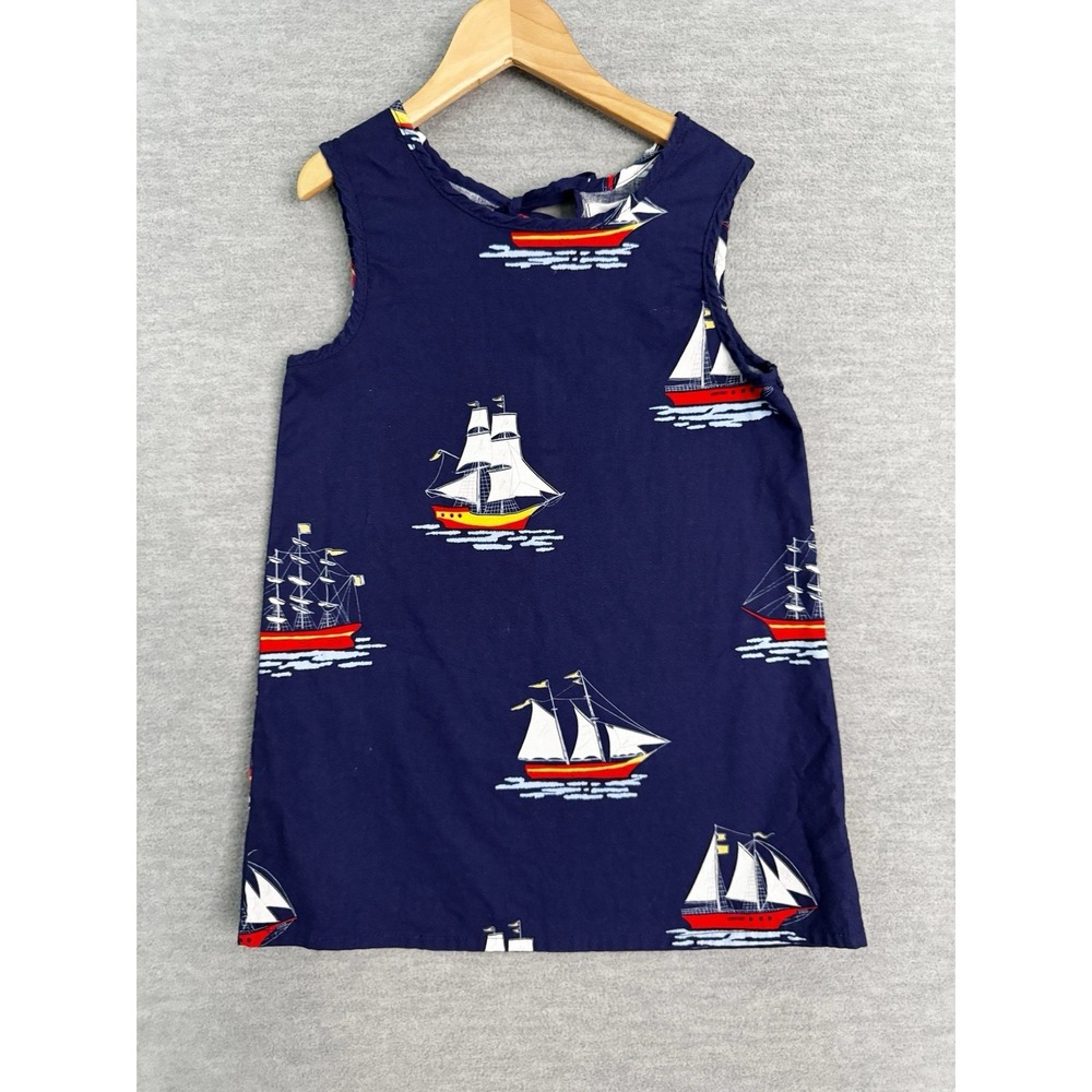 Petit Peony Boutique Girls Dress Size 3Y 3 3T Sailboat Nautical Red White Blue